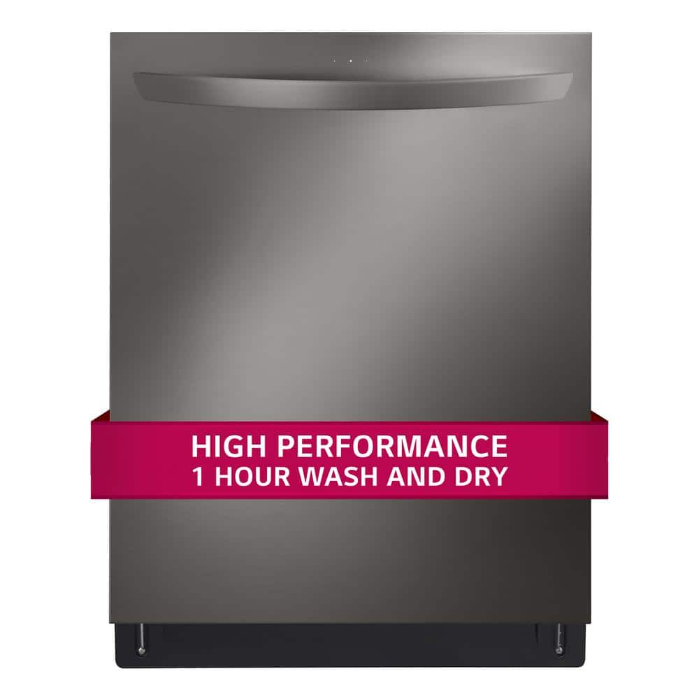 LG 24 in. in PrintProof Black Stainless Steel Top Control Smart