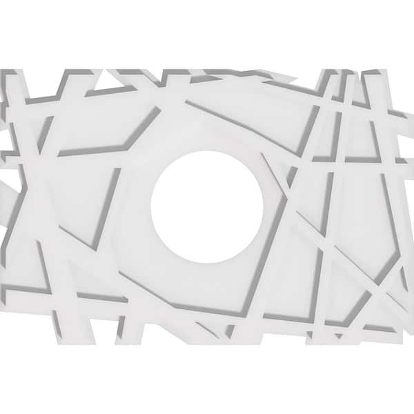 Ekena Millwork 22 in. x 14.62 in. x 1 in. Novo Architectural Grade PVC Contemporary Ceiling Medallion
