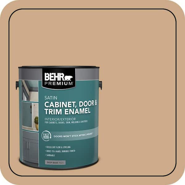 BEHR PREMIUM 1 gal. #N280-4 Perfect Tan Satin Enamel Interior