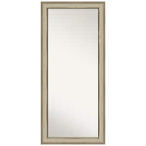 Oversized Satin Champagne Gold Silver Metallic Wood Hooks Classic Mirror (65.75 in. H X 29.75 in. W)