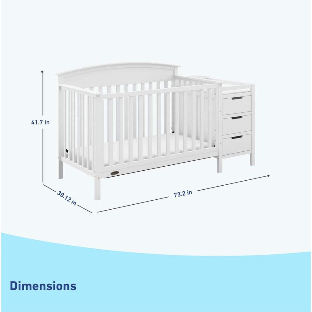 White Pine 4-in-1 Convertible Crib with Changer