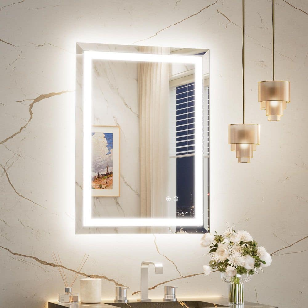 KeonJinn 24 in. W x 32 in. H Rectangular Bathroom Mirrors Framed