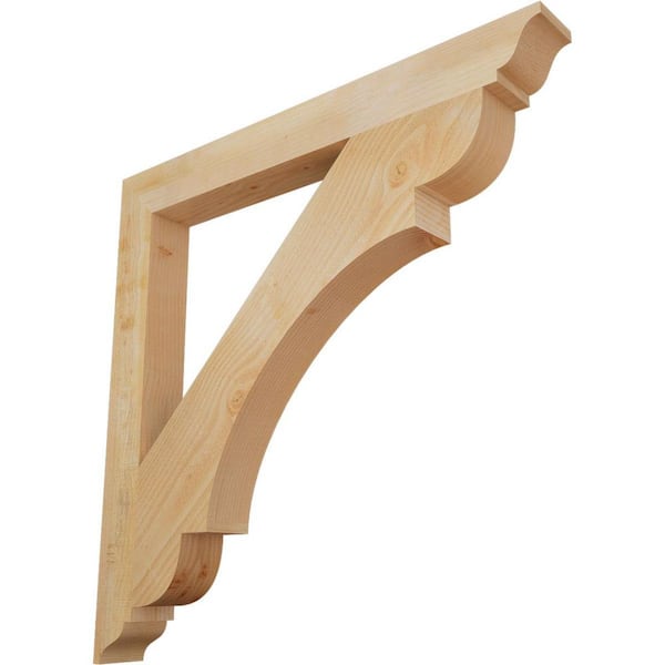 Ekena Millwork 4 in. x 38 in. x 38 in. Douglas Fir Olympic Traditional Rough Sawn Bracket