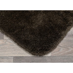 Finest Luxury Chocolate 22 in. x 60 in. Washable Bathroom Accent Rug