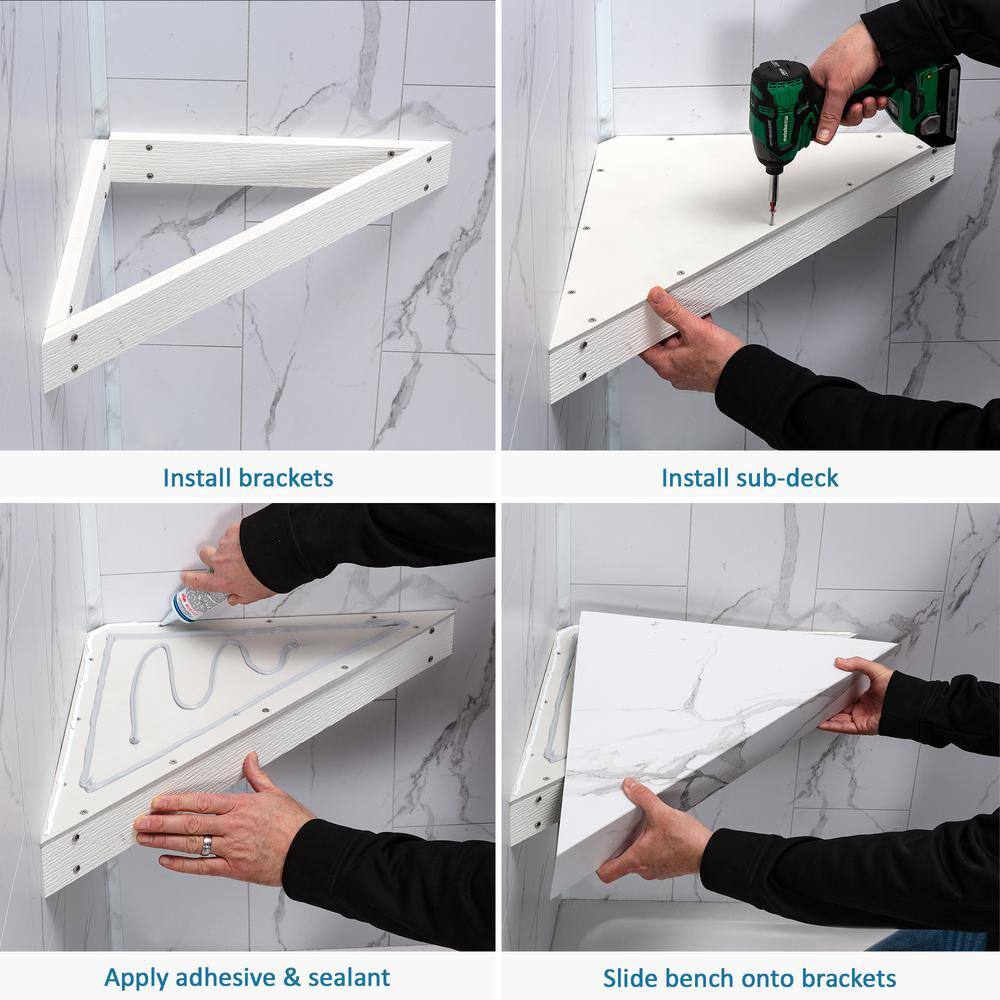 Black Ice PVC Waterproof Shower Bench