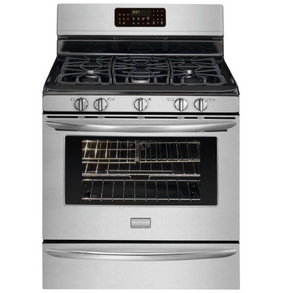 Frigidaire 30 in. 5.0 cu. ft. Gas Range with Self-Cleaning Convection Oven in Stainless Steel