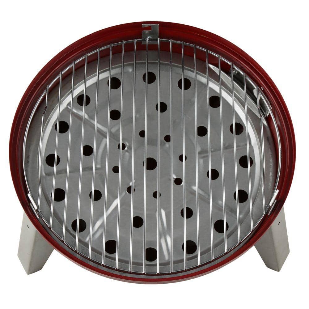 Americana Red Portable Charcoal Grill with Smoker