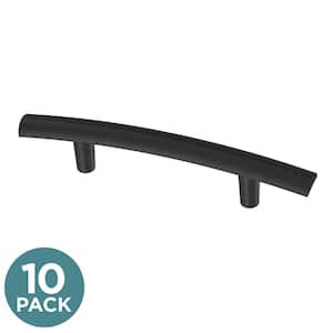 Arched 3 in. (76 mm) Modern Matte Black Cabinet Drawer Bar Pulls (10-Pack)