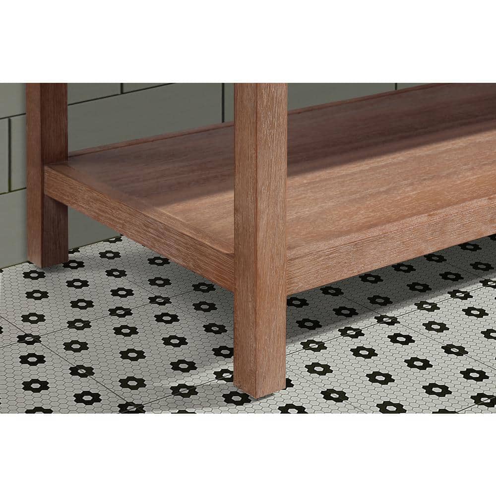 Betty Weathered Brown Solid Wood Bathroom Vanity with Quartz Top