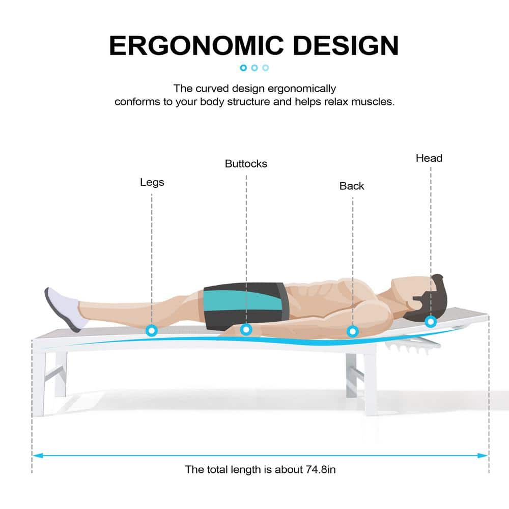 White Gray Aluminum Adjustable Outdoor Chaise Lounge