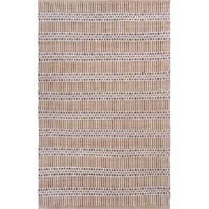 Handwoven Detailed Natural/Gray 5 ft. x 7 ft. 9 in. LR03376 Natural Jute Area Rug