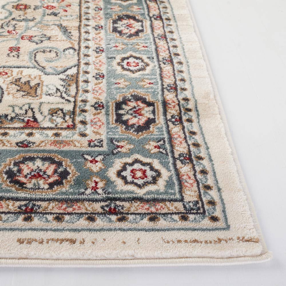 Elegant Cream Beige Traditional Square Area Rug 39"