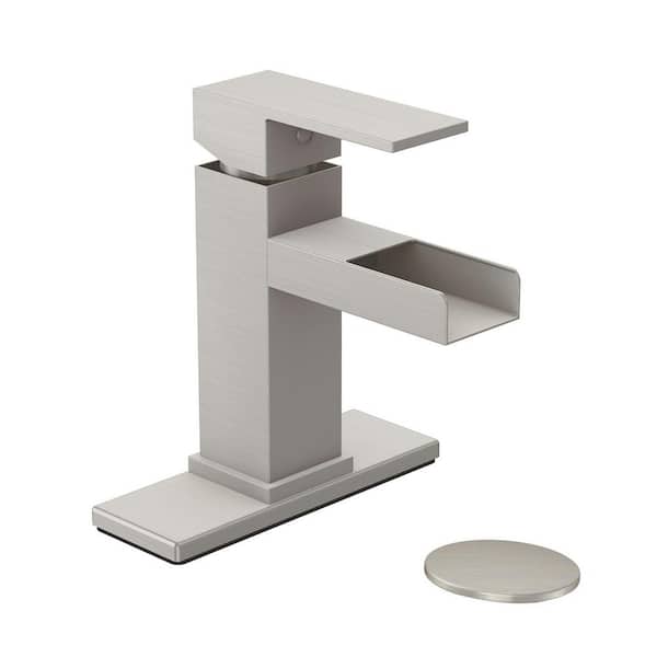 Glacier Bay Single-Handle Single-Hole Bathroom Faucet in Brushed Nickel