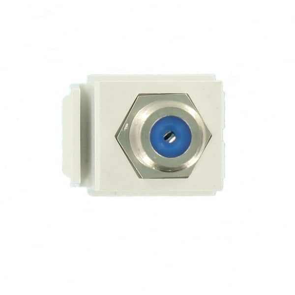 Leviton QuickPort F-Type Nickel-Plated Connector, White 41084-FWF