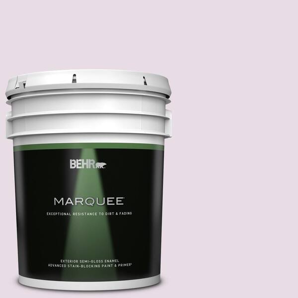 BEHR MARQUEE 5 gal. #680E-2 Iced Mauve Semi-Gloss Enamel Exterior Paint & Primer