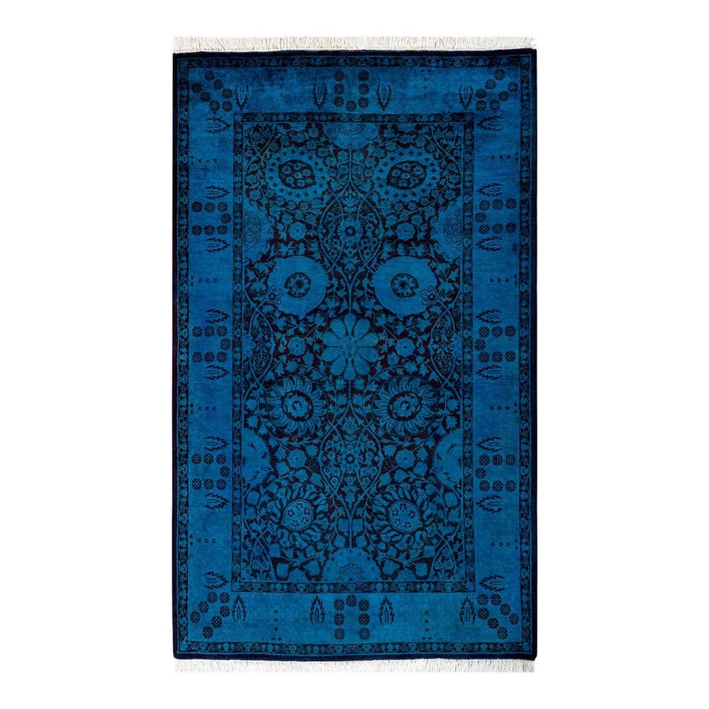 Overdyed Blue 3 ft. 2 in. x 5 ft. 2 in. Wool Indoor Area Rug price history on PriceWatchPro