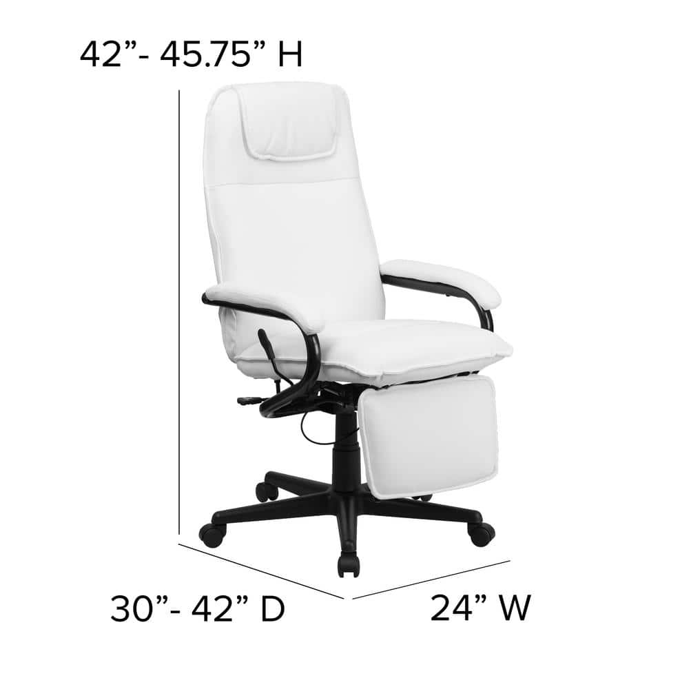 ErgoExec High-Back White LeatherSoft Adjustable Executive Chair