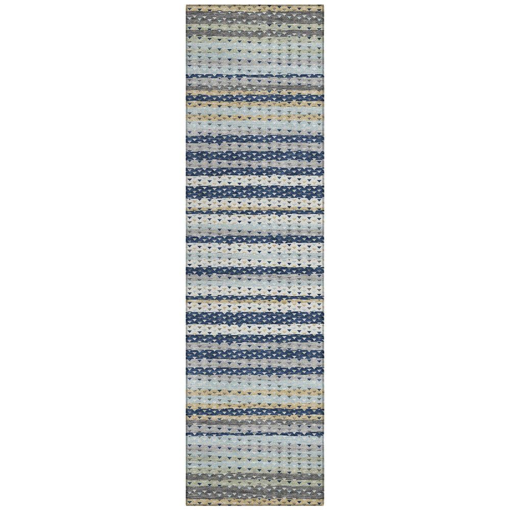 Chantille Machine Washable Indoor/Outdoor Abstract ACN2823 Navy 2 ft. x 7 ft. Runner Rug price history on PriceWatchPro
