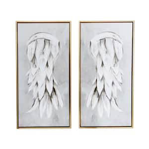 Angel Wings 2-Piece Floating Frame Canvas Religious Art Print 29 in. x 29 in.