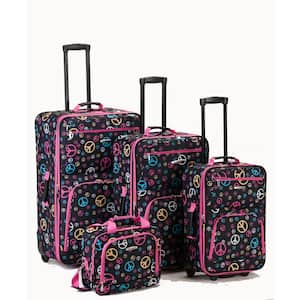 Beautiful Deluxe Expandable Luggage 4-Piece Softside Luggage Set, Peace