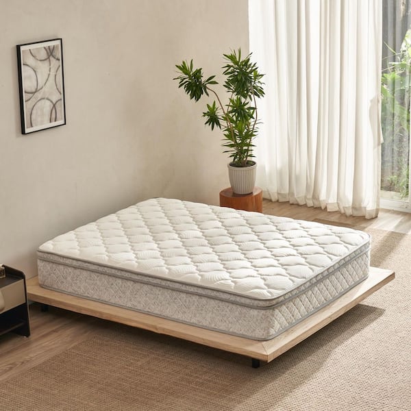 Full Medium 12" Hybrid Mattress in a Box with Memory Foam & Pocket Spring, Pressure Relief, Zoned Support