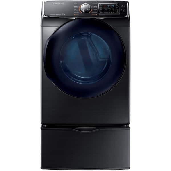 Samsung 7.5 cu. ft. Electric Dryer with Steam in Black Stainless, ENERGY STAR
