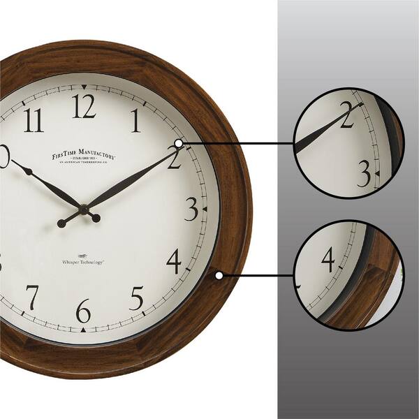 Details about   Classic 16 in Wood Walnut Garrison Wall Clock Traditional Timepiece Home Office 