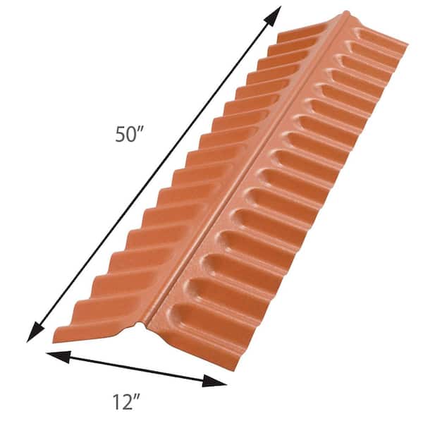 Suntop 4 ft. Polycarbonate Ridge Cap Flashing in Red Brick 109286