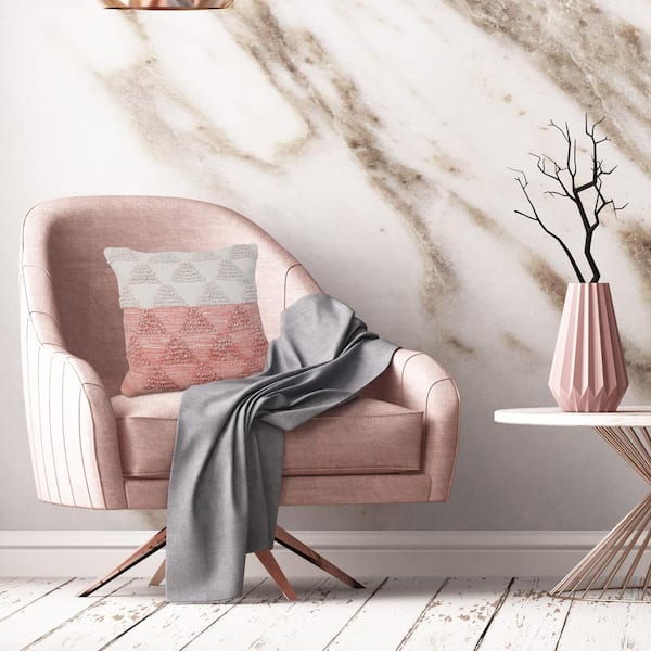 Unbranded Contemporary Pink Off-White 20 in. x 20 in. Geometric Textured Triangle Indoor Throw Pillow