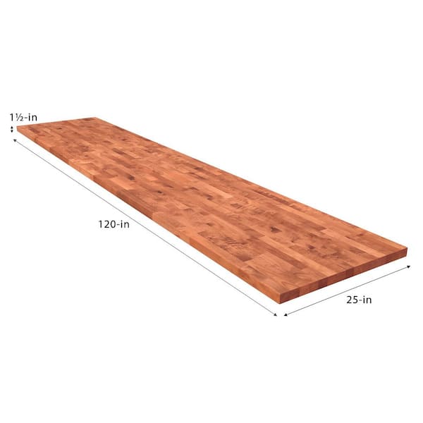 HARDWOOD REFLECTIONS 10 ft. L x 25 in. D Unfinished Birch Butcher