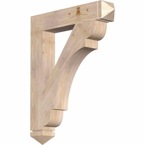 Ekena Millwork 5.5 in. x 40 in. x 32 in. Douglas Fir Olympic Arts and Crafts Smooth Bracket