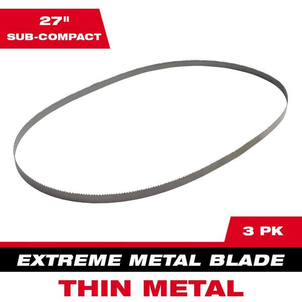 Milwaukee 27 in. 12/14 TPI Sub Compact Extreme Thin Metal Cutting Band Saw Blade (3-Pack) For M12 Bandsaw