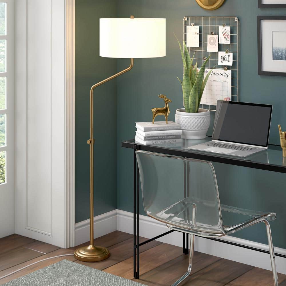 Callum Adjustable Height 66" Smart Floor Lamp in Brushed Brass