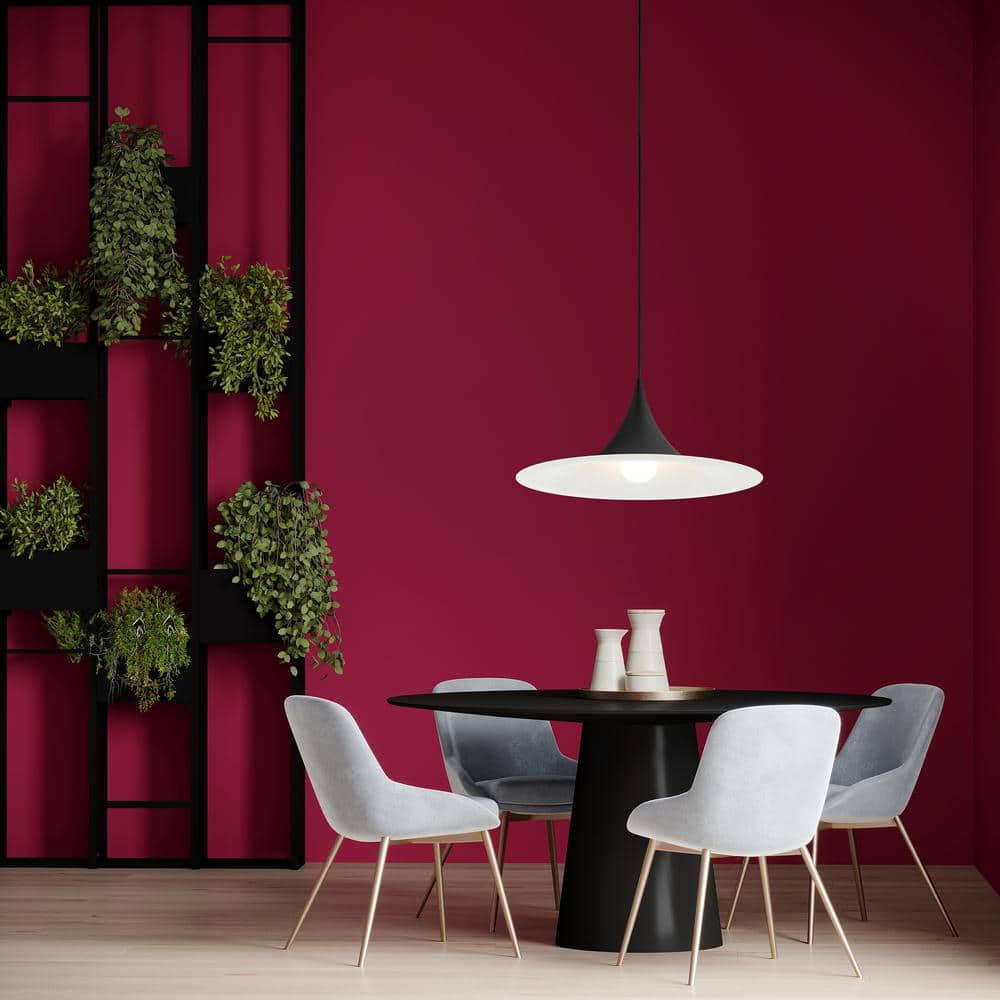 Costa Matte Black and White Steel LED Pendant Light