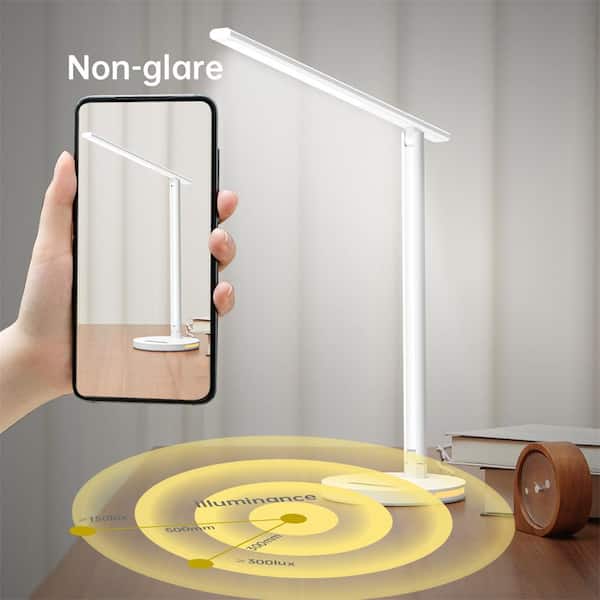 White crown LED Desk Lamp Dimmable Table Lamp Reading Lamp with