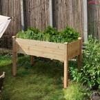 Vigoro 2 ft. x 4 ft. Elevated Cedar Garden Bed with Shelf (Vinyl Legs ...