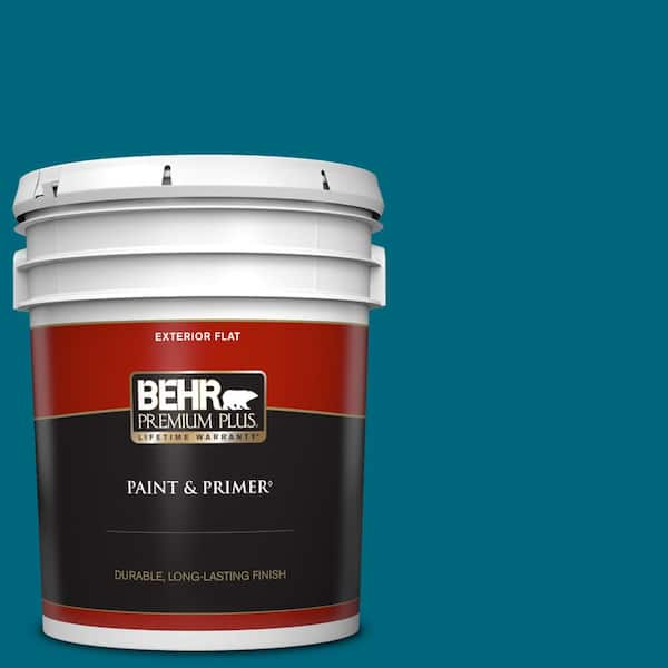 BEHR PREMIUM PLUS 5 gal. #P480-7 Striking Flat Exterior Paint & Primer