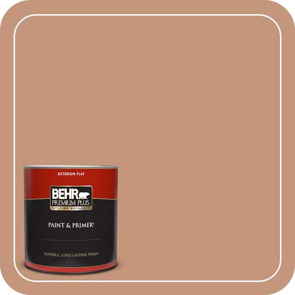 BEHR PREMIUM PLUS 1 qt. #ECC-50-3 Brick Path Flat Exterior Paint & Primer