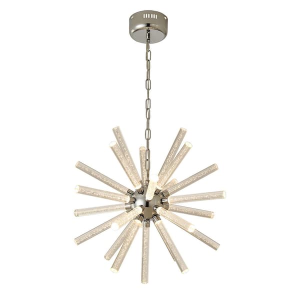 BAOURE 24 Light Dimmable Integrated LED Silver Bubble Pillar