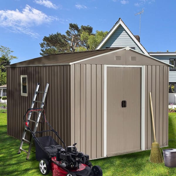 8 ft. x 10 ft. Metal Shed with Double Door and Window (80 sq. ft.)