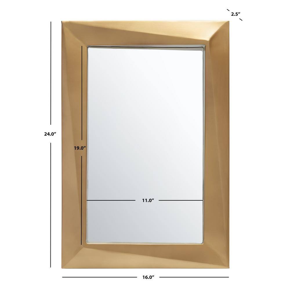 Ellarose 24" Gold Rectangular Wood Wall Mirror