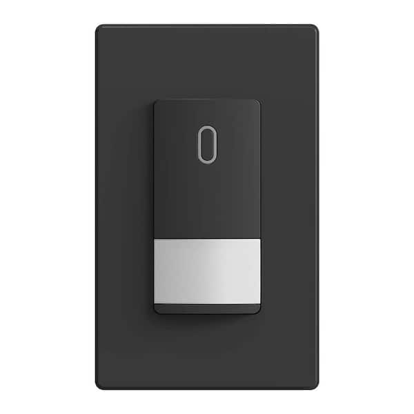 Yichuhaoxi 5 Amp Motion Sensor Light Switch Black PIR Infrared Motion Activated Wall Switch (1-Pack)