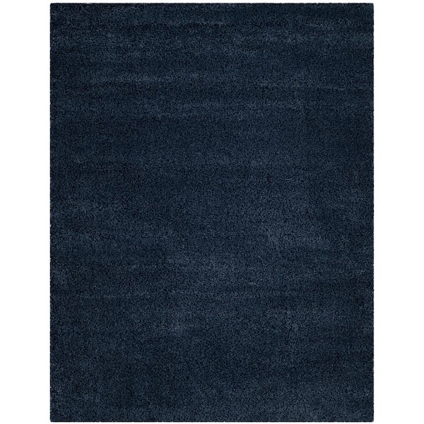 SAFAVIEH Santa Monica Shag Navy 7 ft. x 10 ft. Solid Area Rug