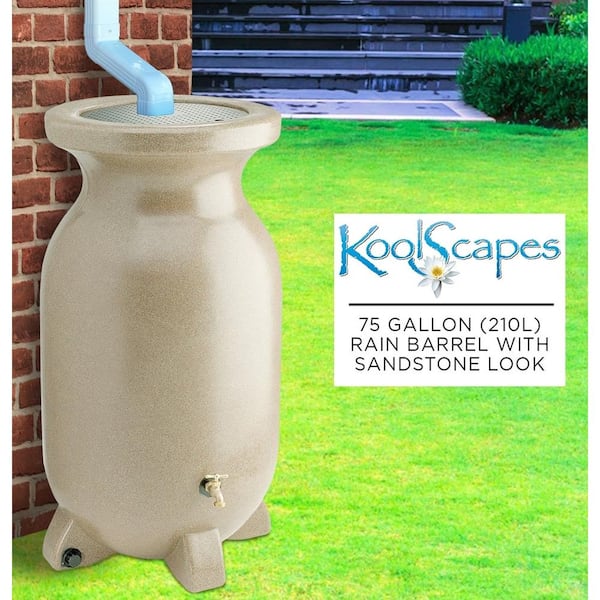 Koolatron RBSS-75 Koolscapes Stone-Look Rain Barrel 75 Gal. (285L) Beige, Eco-Friendly Gardening, Water Conservation - 3