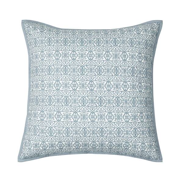 Elwood Blue Leaf Polyester Euro Sham 26 in. L x 26 in. W