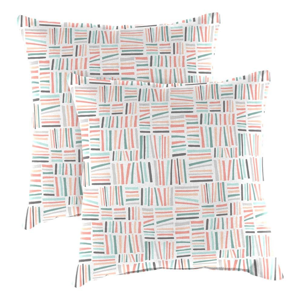 16 in. L x 16 in. W x 4 in. T Square Outdoor Throw Pillow in Midas Stardust (2-Pack) price history on PriceWatchPro