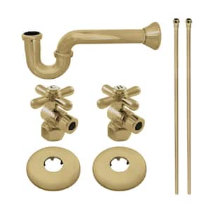 Gourmet Scape Traditional Plumbing Supply Kit Combo 1-1/2 in. Brass with P- Trap in Brushed Brass