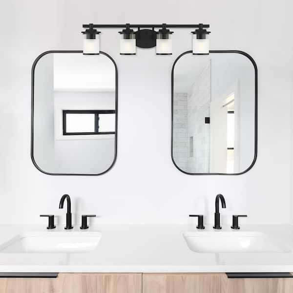 Modern Overhang Bathroom Hardware - Matte Black