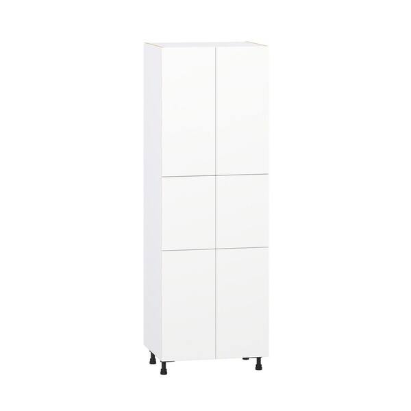Timberline 30 in. W x 24 in. D x 89.5 in. H Assembled Slab Pantry Kitchen Cabinet in Bright White with 5-Shelves