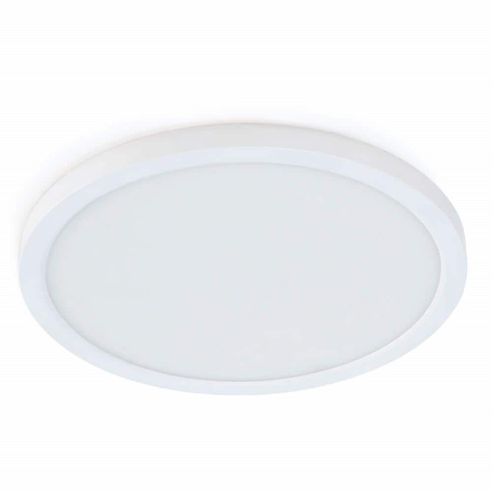 Feit Electric 10.5-Watt Integrated LED Flush Mount 7.5 in. White Round  Dimmable Flat Panel Ceiling with Color Change 5CCT 74206/6WYCA - The Home  Depot
